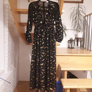 L'Atiste Floor Length Sheer Black Dress